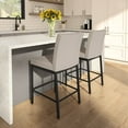 thumbnail image 6 of Amisco Perry Plus 30 In. Bar Stool - Cream Faux Leather / Black Metal, 6 of 9