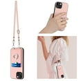 thumbnail image 2 of Dteck Crossbody Strap Case for iPhone 15 Plus, Shockproof Leather Case Card Slots Wallet Back with Ring Holder Kickstand Cover for iPhone 15 Plus ,Rosegold, 2 of 6