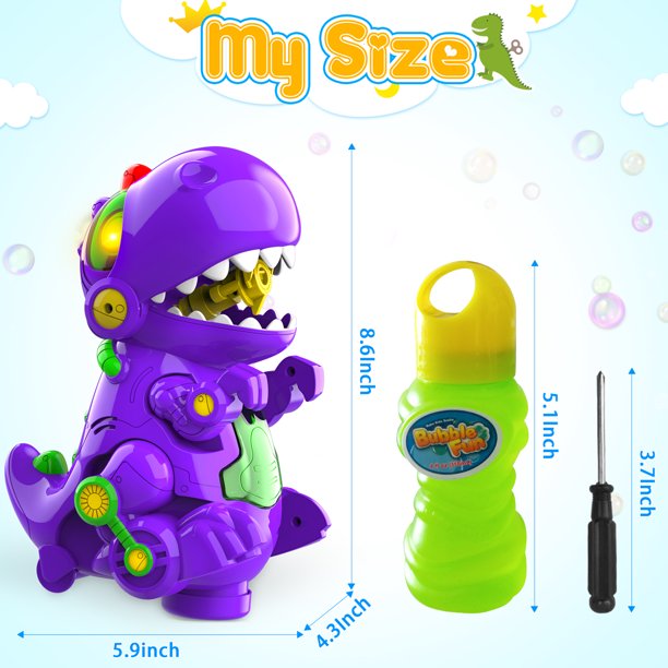 Bubble Machine, Children's Electric Dinosaur Bubble Machine Automatic  Bubble Blowing 100ML