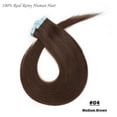 thumbnail image 4 of Benehair 40 Pcs Thick Skin Weft Tape In 100% Remy Human Hair Extensions Full Head 20 Pcs Invisible Brown, 4 of 13