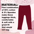 thumbnail image 3 of EMEM Apparel Leggings Unisex Boys Girls Baby Toddler Medium Weight Seamless Cotton Full Ankle Length Footless Tights Pants Cranberry 18-24 Months, 3 of 5