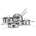 thumbnail image 1 of Juego de ollas y sartenes de acero inoxidable, 10 piezas de acero inoxidable para cocina de inducción, sin PFOA, sartenes, cacerolas, sartenes y ollas, compatible con todo tipo de cocinas., 1 of 5