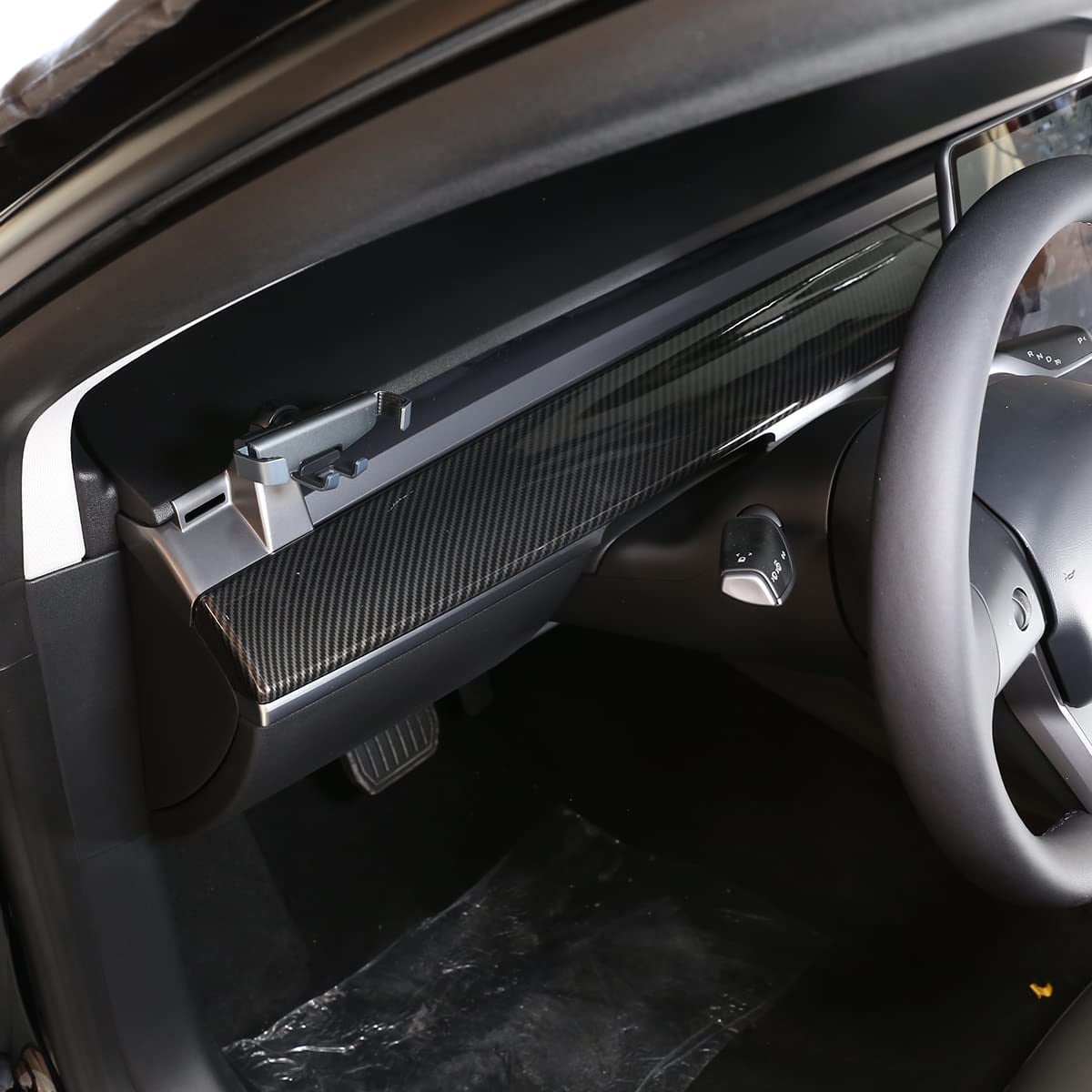 TINKI Central Control Dashboard Panel Trim Cover Fit for Tesla Model 3 2017 2018 2019 2020 2021,Dash Cover Wrap Cap,ABS,2PCS