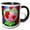 Black/White, variant on 3drose, Valentines Day. Floral Heart Full of Red, Pink Rose Flowers for You, 15oz Mug