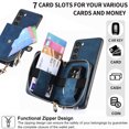 thumbnail image 4 of SaniMore for Samsung Galaxy S23 Plus (6.6" 2023) Case,Wear-resistant PU Leather Skin + Zipper Purse Card Slots Removeable Crossbody Lanyard Stand Shell Shockproof Anti-scratch Drop-resistant, Blue, 4 of 13