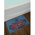 thumbnail image 2 of Christmas Bath Mat, Hand Written Inspired Style Merry Xmas Wishes on Ornamental Ball, Plush Bathroom Decor Mat with Non Slip Backing, 29.5" X 17.5", Slate Blue and Dark Coral, by Ambesonne, 2 of 2