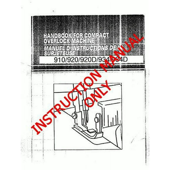 Brother 910 920 920D 934D 934 Overlock Serger Owners Instruction Manual