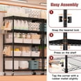 thumbnail image 4 of HiiKaa 36" W x 18" D x 71" H Wire Storage Shelves with Wheels,5 Tier NSF Certified Heavy Duty Adjustable Kitchen Shelving Unit,Pantry Organizer Rack Rolling Metal Shelf for Garage Closet Bathroom, 4 of 8