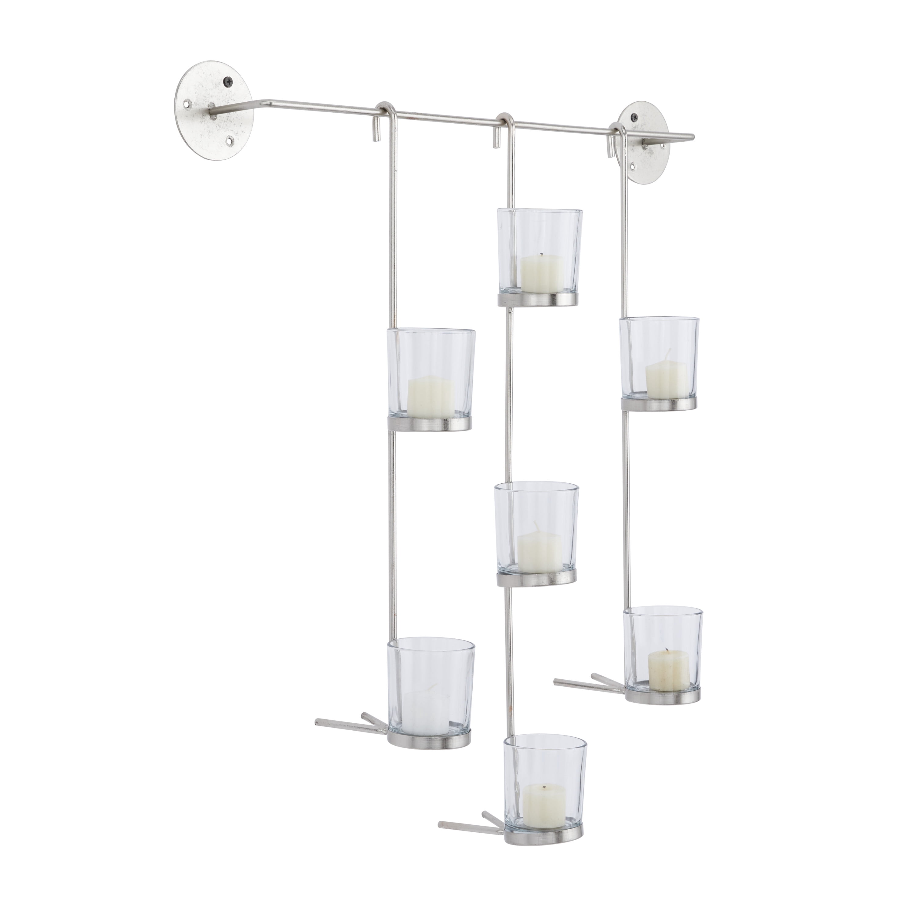 CosmoLiving by Cosmopolitan 7 Holder Silver Metal Wall Sconce