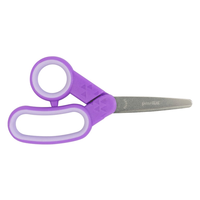 Kids Scissors,5.5 Blunt tip Scissors for Children,scissors for school  kids,Safe blade suitable for cutting paper handicraft painting  school,blue-3