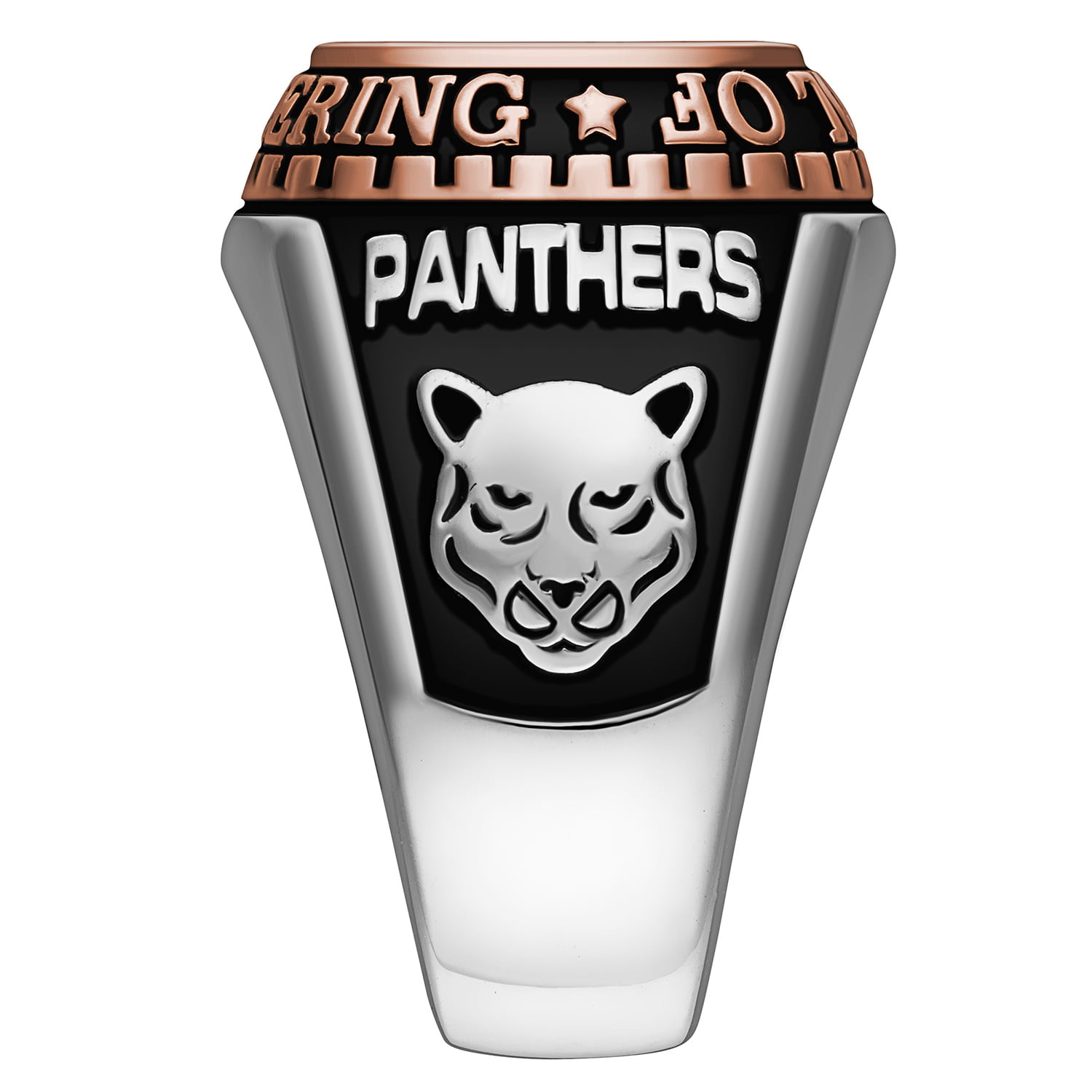 Order Now for 2025 Graduation, Freestyle Men's Rose Silver Birthstone Class Ring Sterling Silver, Personalized, High School or College Graduation