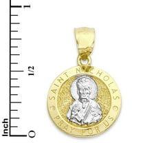 Solid 14k Gold Saint Nicholas Pendant - Religious Jewelry Gifts for Her