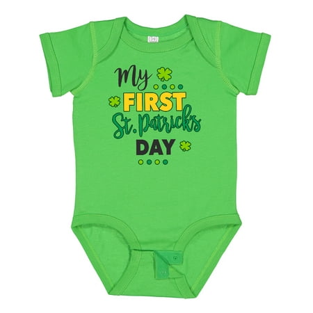 

Inktastic My First St Patrick s Day with Shamrocks Gift Baby Boy or Baby Girl Bodysuit