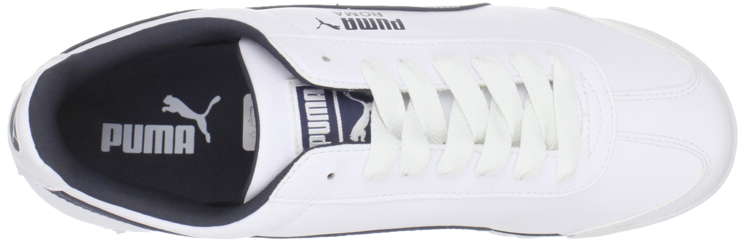 PUMA Men's Roma Basic Fashion Sneaker, White/New Navy (11 D(M) US) - image 4 of 7