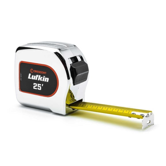 Crescent Lufkin Chrome Case Yellow Clad Tape Measure 1 1/8In X 25'