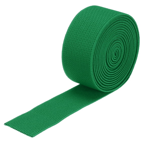 Cinta elástica de sarga Uxcell de doble cara, 1 rollo de cinta elástica plana para coser cinturilla, verde, 1.2 pulgadas x 2 yardas
