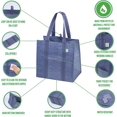 thumbnail image 3 of ShenMo 4 Pack Reusable Grocery Shopping Bag w/ Hard bottom, Foldable, Multipurpose Heavy Duty Tote, Daily Utility bag, Stands Upright, Sustainable (Set of 4, Gray), 3 of 5