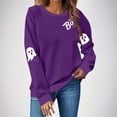 thumbnail image 2 of NMMUED Chandails d'Halloween pour Femmes, T-Shirts à Manches Longues pour Femmes, Cadeaux d'Halloween pour Femmes, Chandail à Col Rond Surdimensionné pour Femmes, Hauts d'Halloween pour Femmes, Chandails Graphiques, Violet TG, 2 of 4