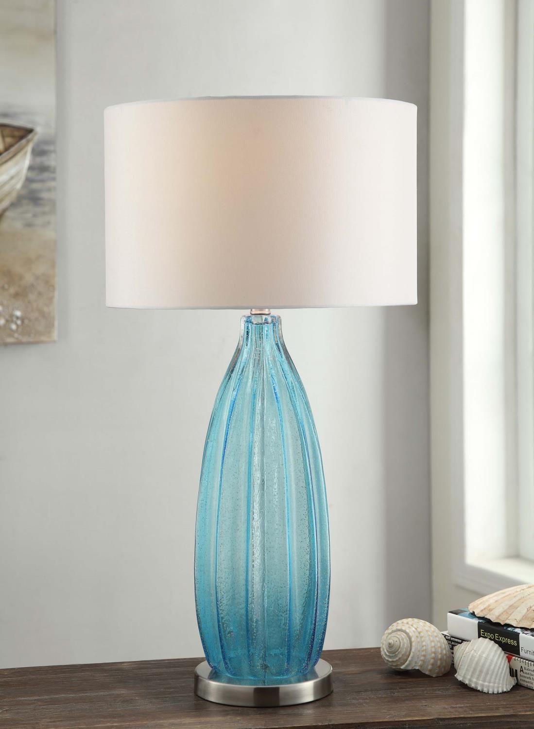 Blue Glass Table Lamp - image 1 of 2