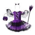 thumbnail image 3 of Disfraz de bruja de Halloween para niñas pequeñas, disfraz de princesa vampiro para niños, ropa de vestir para niños con sombrero, regalo de fiesta de carnaval, 3 of 5