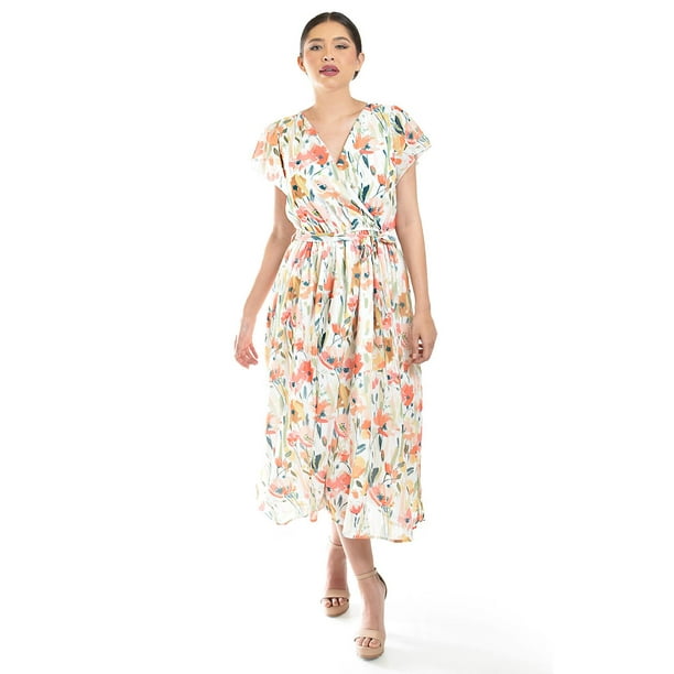 Vestido midi con estampado floral Roman Fashion /Juvenil, 3833 (Naranja) naranja G