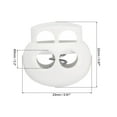 thumbnail image 2 of Uxcell Spring Cord Lock Toggle Stopper, Double Hole for Drawstring Paracord Cord Craft Backpack, White 12Pcs, 2 of 6
