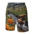 thumbnail image 4 of Vsdgher Mountain Cows Flower Stream Men's Beach Shorts, Surfing shorts, Swim trunks, Quick Dry Swim Trunks for Surfing Beach Fun -Medium, 4 of 6