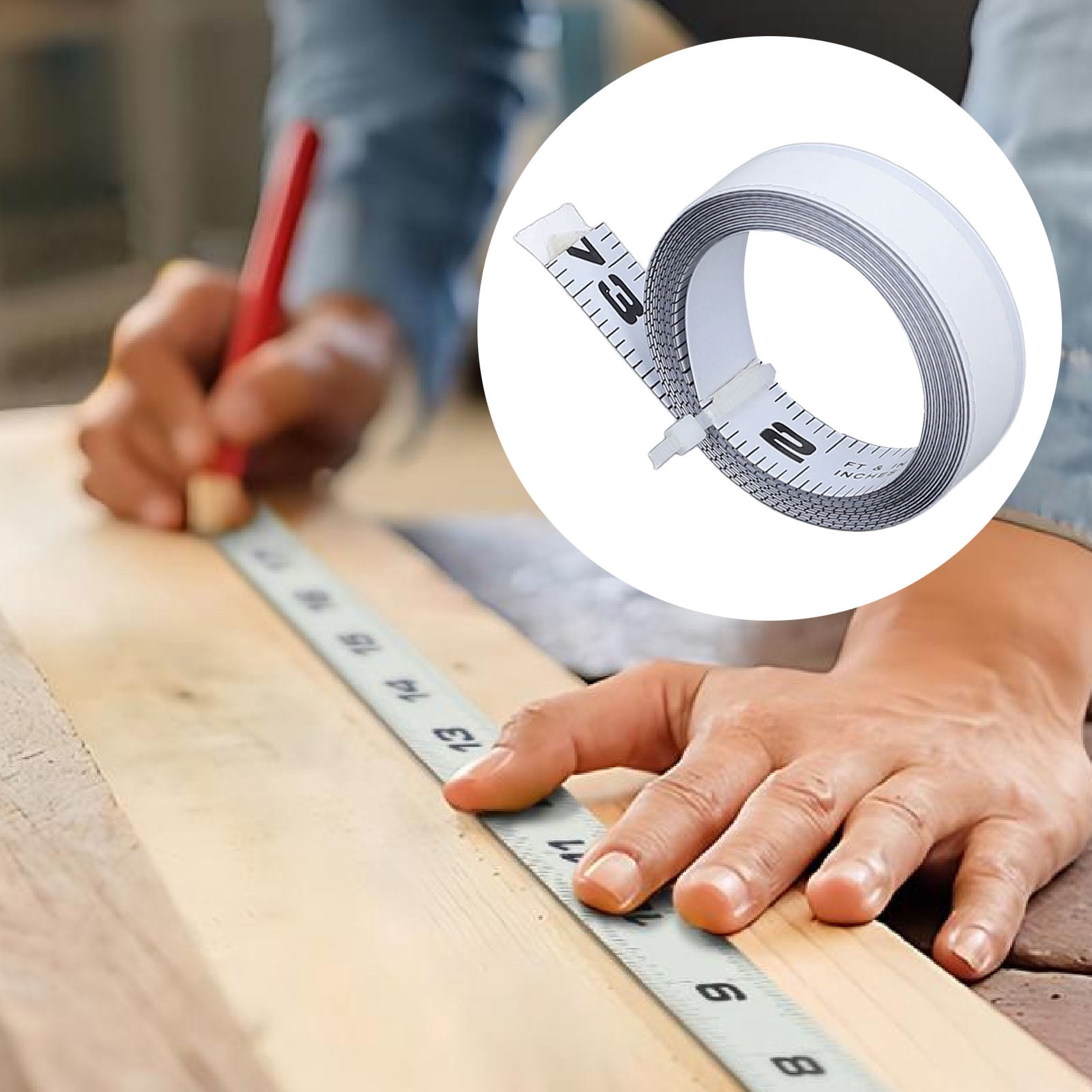 Metal Self Adhesive Tape Measure, Cuttable Self Adhesive Tape Measure  for Workbench