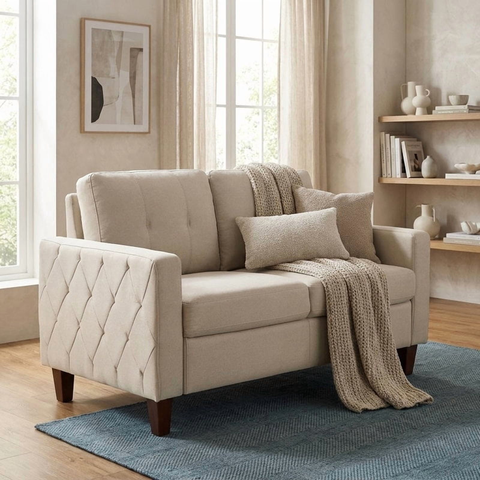 US Pride Linen Upholstered 54.53'' Loveseat