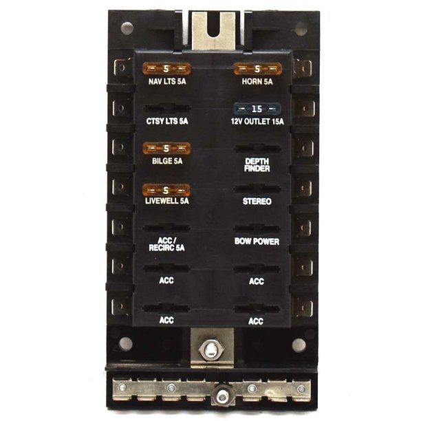 Crestliner Boat Fuse Block 2336995 Fish Hawk 1650 30A Black 14