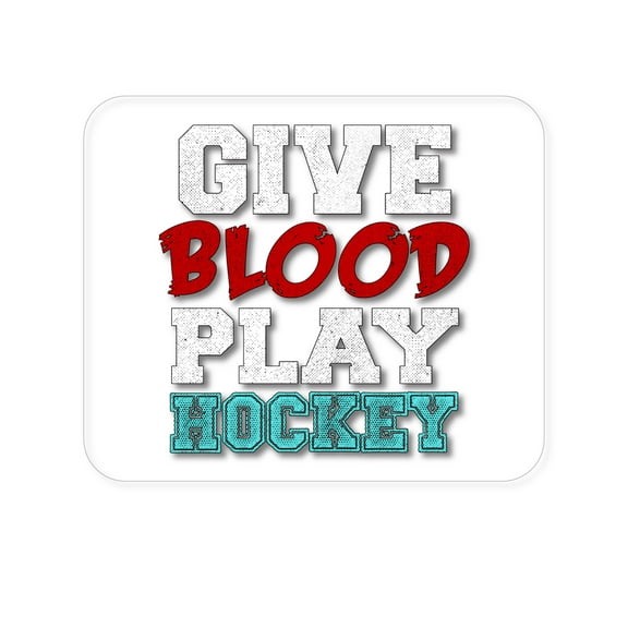 DistinctInk Mouse Pad - 1/4" Foam Rubber - Give Blood Play Hockey