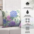 thumbnail image 3 of Hydrangea Pillow Covers 18x18 Set of 2 Spring Flowers Outdoor Pillow Covers Blue Purple Hydrangea Eucalyptus Throw Pillowcase Cotton Linen Cushion Case for Sofa Outdoor Patio, 3 of 4
