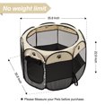 thumbnail image 2 of Medium Dog Playpen Cat Pen with Waterproof Bottom and Removable Zipper Top, Travel Pet Play Pen with Side Door for Dogs Cats, White, 2 of 6