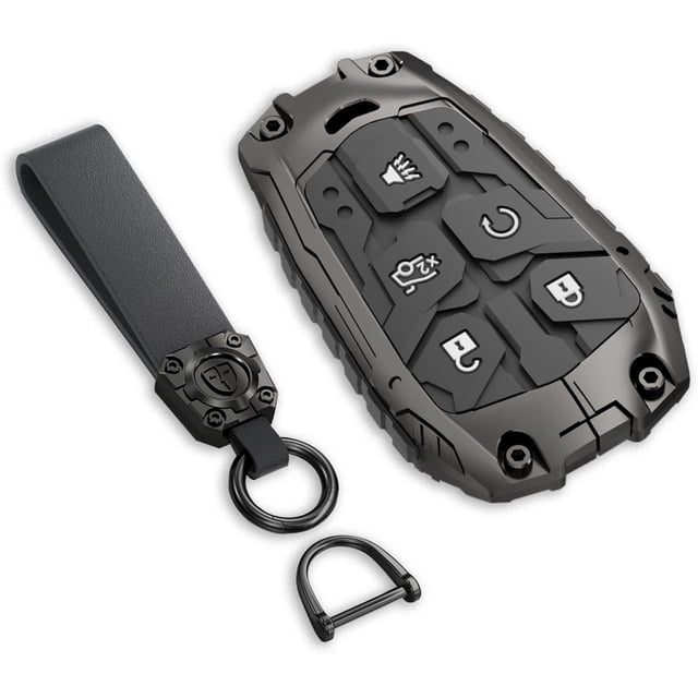 Zinc Alloy Key Fob Cover,Keychain,Full Protection Car Key Case for Cadillac ATS CTS CT6 SRX XTS XT4 XT5 Escalade Smart Remote Keyless Keyshell Accessories