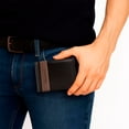 thumbnail image 5 of Cartera negra Line café piel sintética Polo King para hombre, 5 of 5