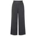thumbnail image 6 of Ounisa Women Office Wide High Waist Pants Loose Fit Elastic Waist Pleated Front Trousers for Work Casual, 6 of 7