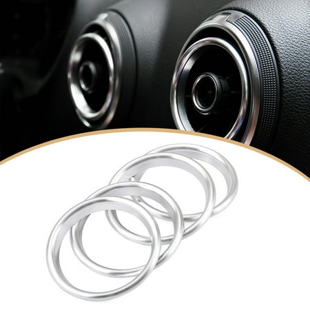 

4pc Sports Silver Aluminum Air Conditioner Vent/Opening Decoration Cover Trims-Silver