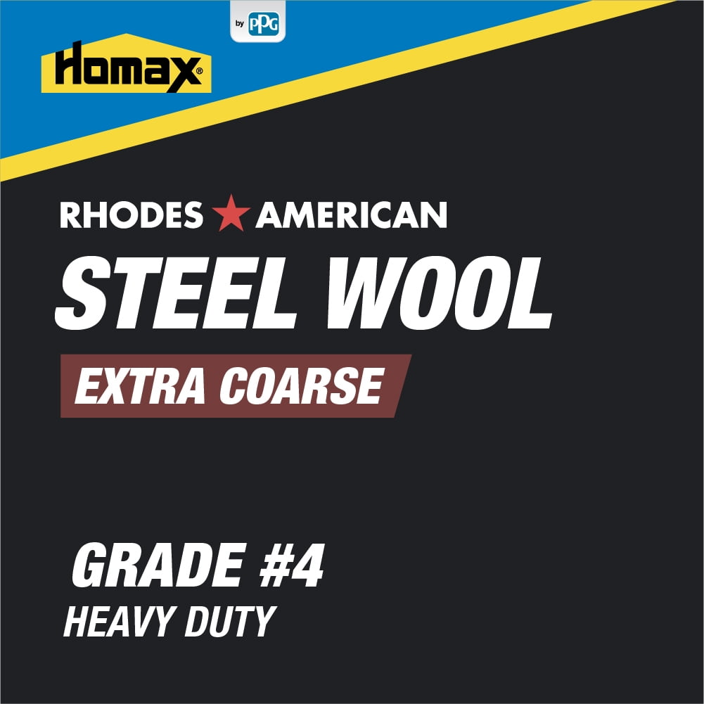 Homax Products 4 4 Homax Steel Wool Pad No Grit 2 рack Gray 