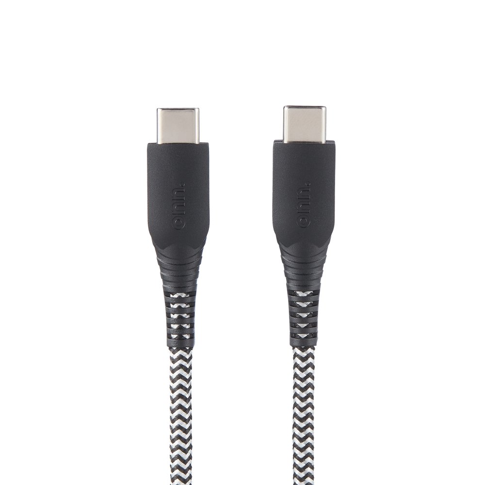 onn. 6' Braided USBC Cable, Black
