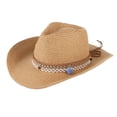 thumbnail image 2 of Sombrero Fedora Trilby de paja para mujer, sombrero para el , ala grande para exteriores, Anti- Bronceado suave Colcomx  Sombrero de paja para el sol, 2 of 8