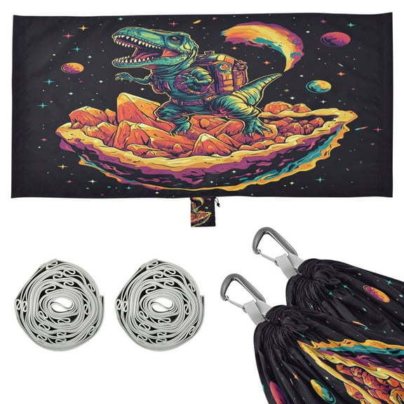 Wobogo Astronaut Tyrannosaurus Rex Camping Hammocks 330 lb Capacity with Tree Straps and Hanging Pockets for Outside Hiking Beach Backpack Travel