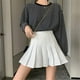 thumbnail image 3 of Falda plisada lisa de cintura alta para mujer, uniformes escolares de tenis y patinadora, minifalda de corte A con forro corto, 3 of 6