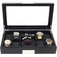 thumbnail image 3 of Premium Wooden Watch / Wallet Display Case Glass Top Jewelry Collection Storage Box Organizer for Men/Women, 3 of 5