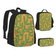 thumbnail image 2 of Naloa Cactus 2 Print Large Capacity Backpack Lunch Bag Pencil Case Combination 3 Piece Set for Student, 2 of 8