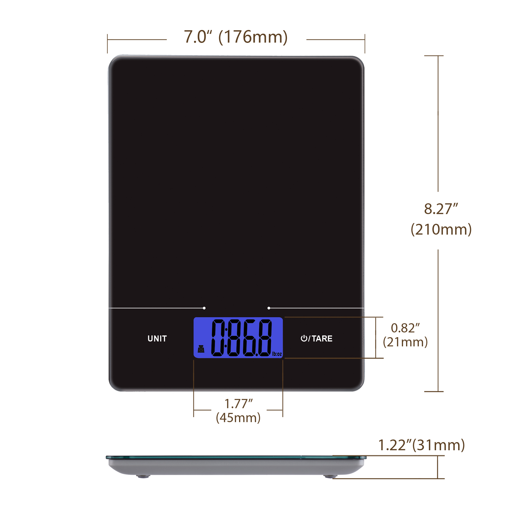Mainstays Tempered Glass Digital Kitchen Scale photo 7