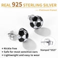 thumbnail image 5 of ChicSilver 925 Sterling Silver Soccer 3D Ball Earrings for Women Sport Jewelry Player Fan Gift, 5 of 9