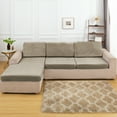 thumbnail image 2 of DONGPAI Stretch Couch Cushion Covers for Sectional Sofa L Shape, Extra Large Sofa Cushion Furniture Protector with Elastic Bottom, Khaki, 2 of 8