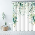 thumbnail image 2 of Green Eucalyptus Shower Curtain, Plant Leaf Herbs Spring Nature Waterproof Fabric Machine Washable with Hooks for Bathroom Bathtub Decor 72Wx84H, 2 of 6