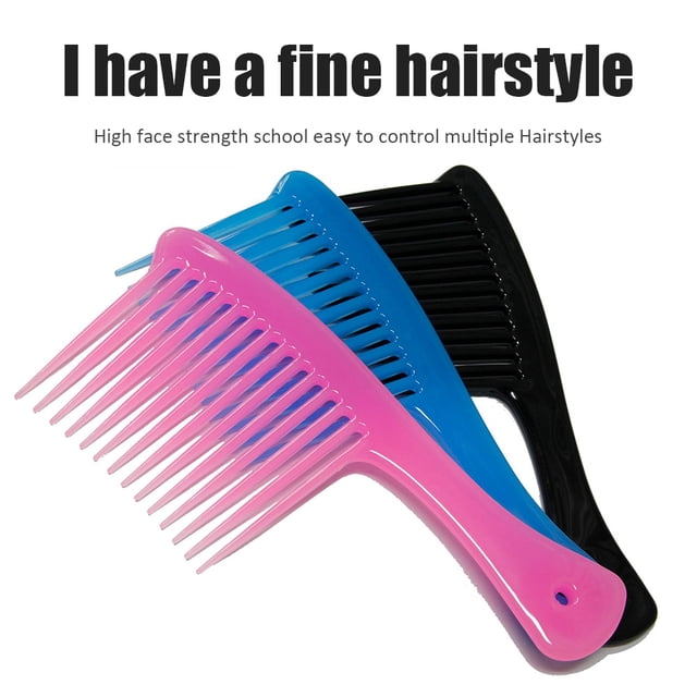 Mango de peine de dientes anchos grandes para desenredar la herramienta Ndcxsfigh de cepillo para reducir la pérdida de cabello (rosa)