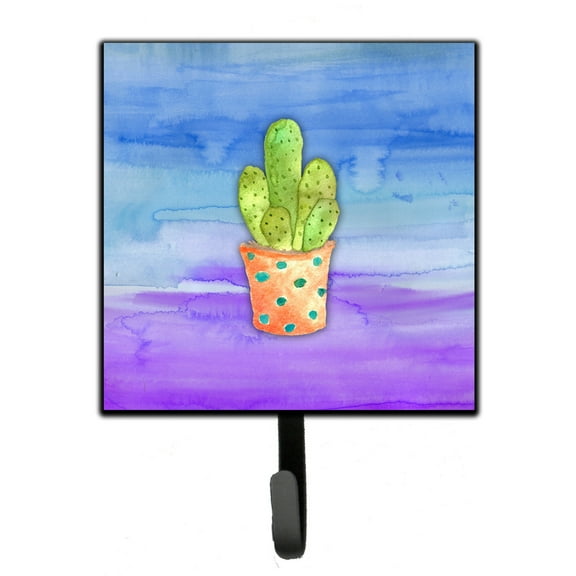 Cactus Blue and Purple Watercolor Leash or Key Holder